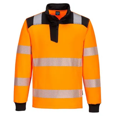 PW326 - Bluză HiVis PW3 cu fermoar scurt / Portwest / Tricouri, bluze, cămăși