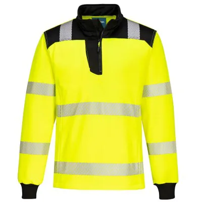 PW326 - Bluză HiVis PW3 cu fermoar scurt / Portwest / Tricouri, bluze, cămăși