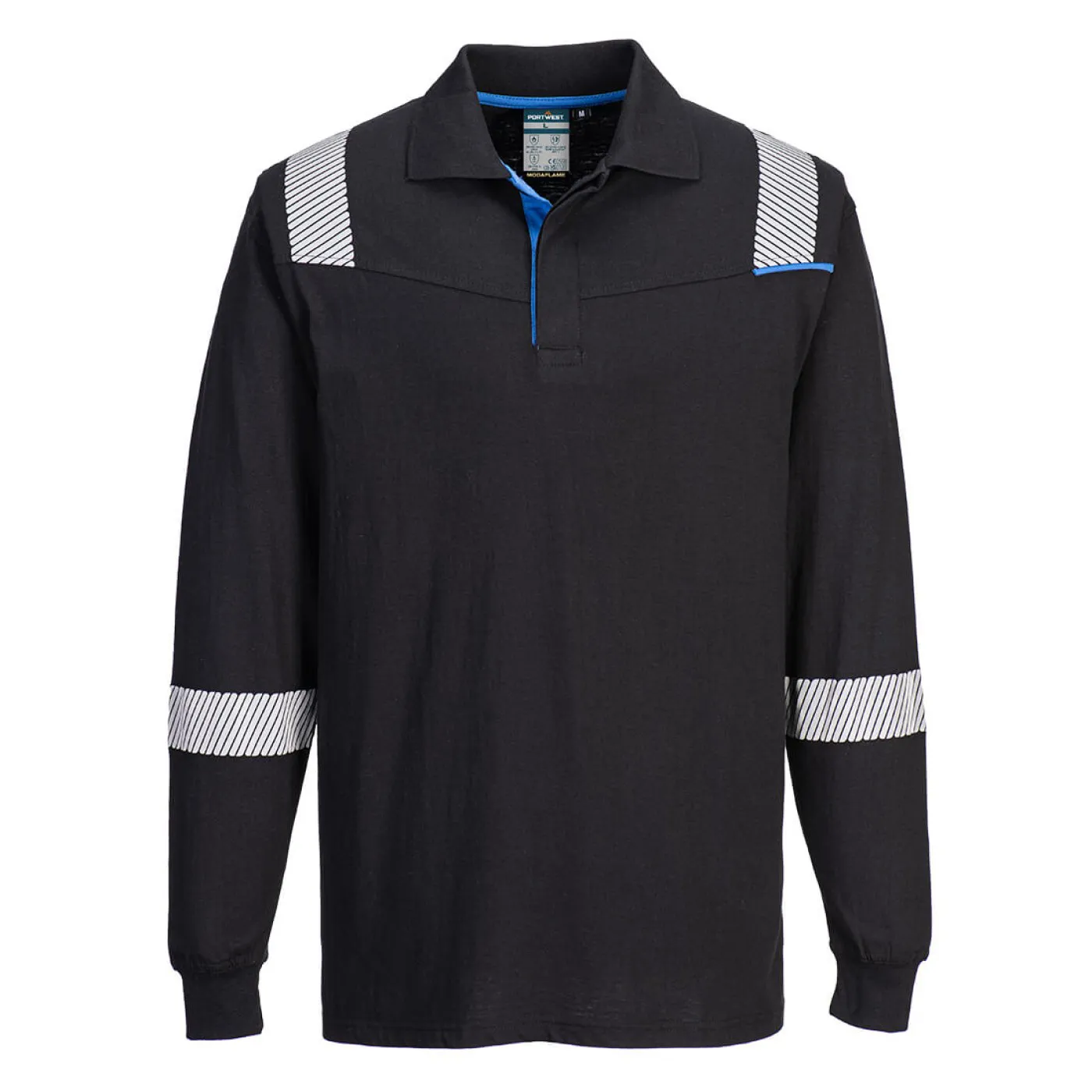 FR711 - Tricou polo ignifug PW3, cu mânecă lungă / Portwest / Îmbrăcăminte antistatică și ignifugă