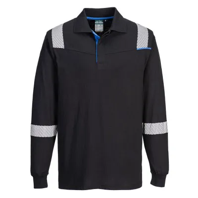 FR711 - Tricou polo ignifug PW3, cu mânecă lungă / Portwest / Îmbrăcăminte antistatică și ignifugă