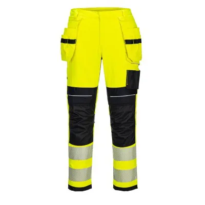 FR407 - Pantaloni HiVis ignifugi, PW3, cu buzunare Holster / Portwest / Îmbrăcăminte antistatică și ignifugă