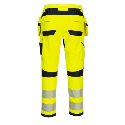 FR407 - Pantaloni HiVis ignifugi, PW3, cu buzunare Holster / Portwest / Îmbrăcăminte antistatică și ignifugă