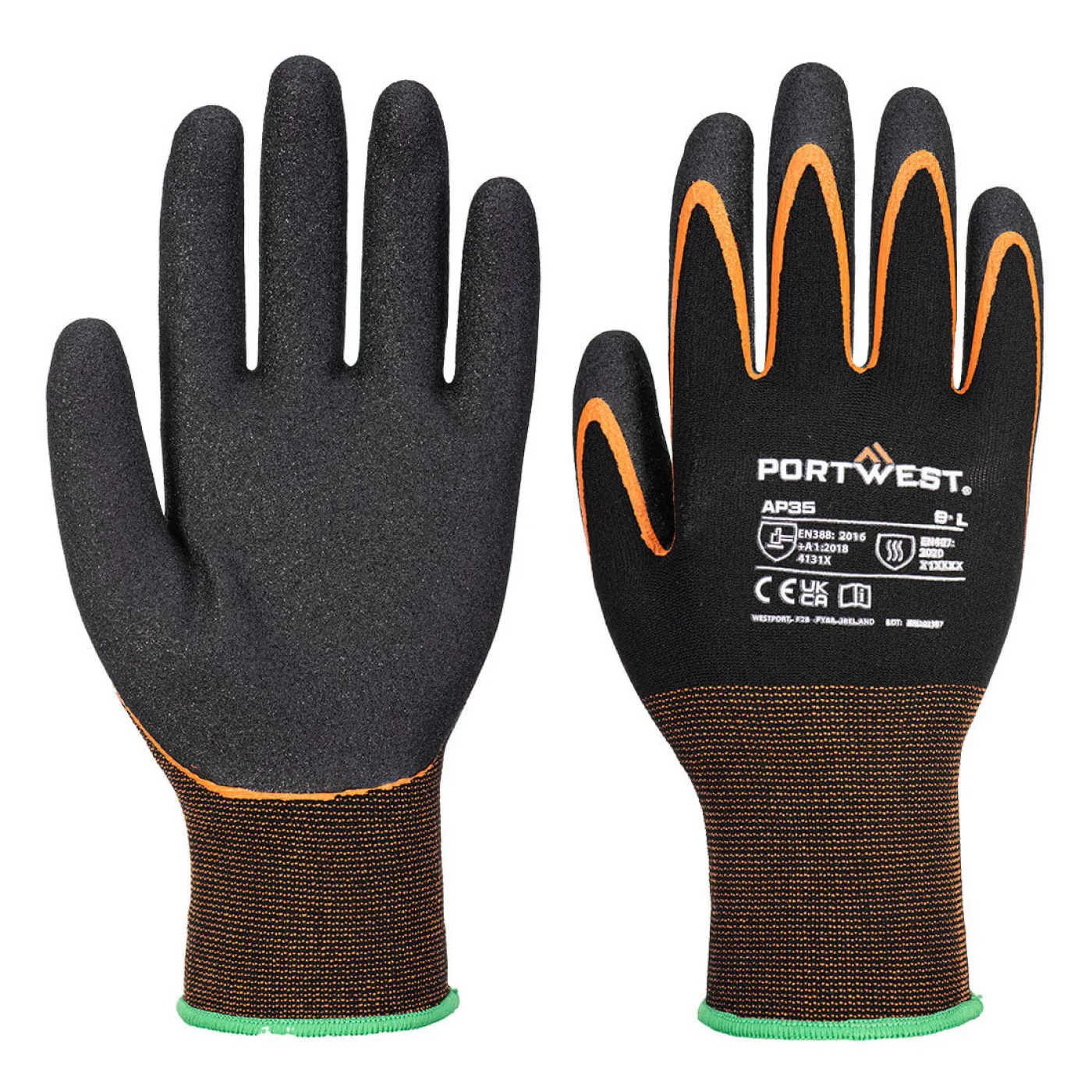 AP35 - Mănuși din nitril Double Palm 15 / Portwest / Mănuși de protecție din material textil impregnate