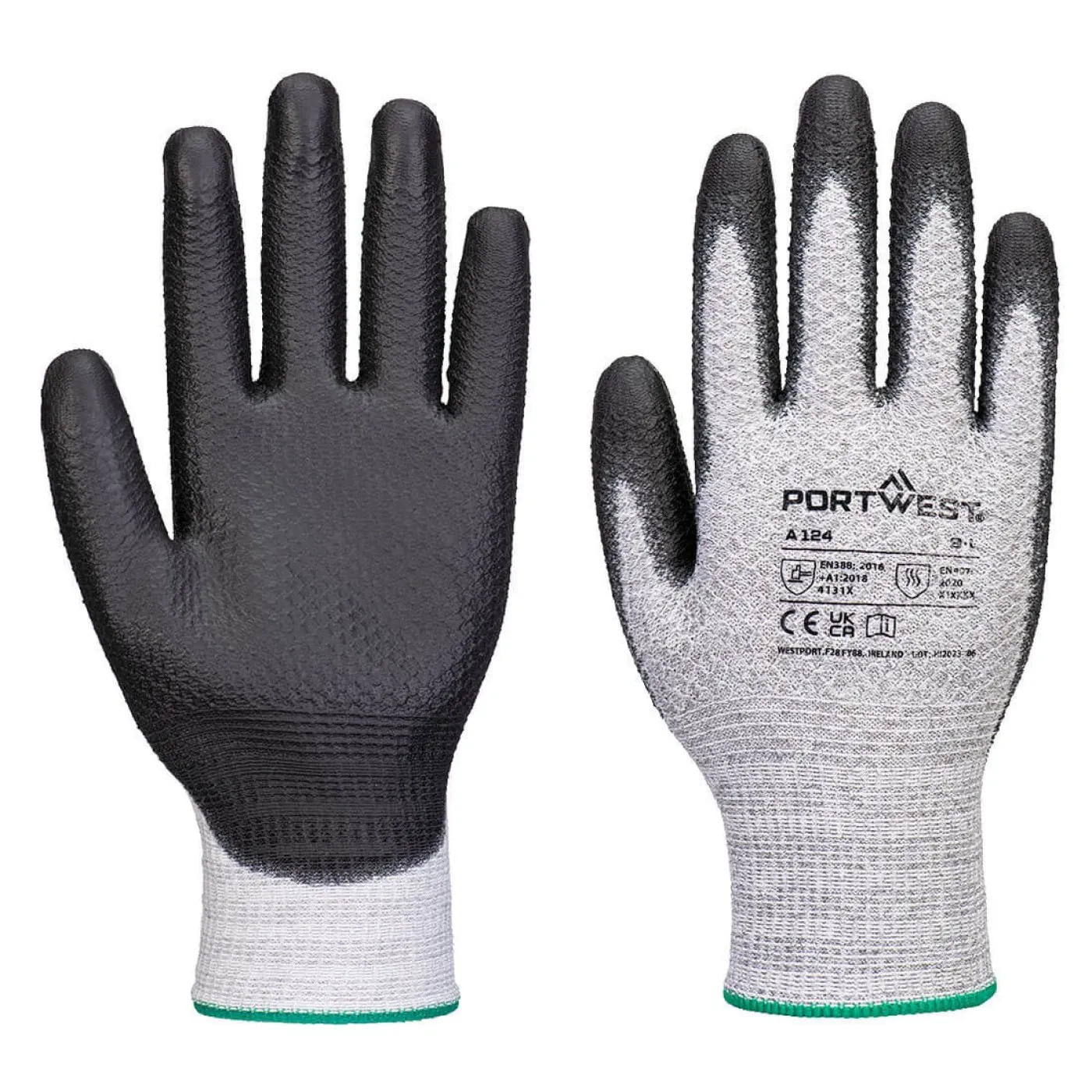 A124 - Mănuși Diamond Knit din poliuretan Grip 13 (12 perechi) / Portwest / Mănuși de protecție din material textil impregnate