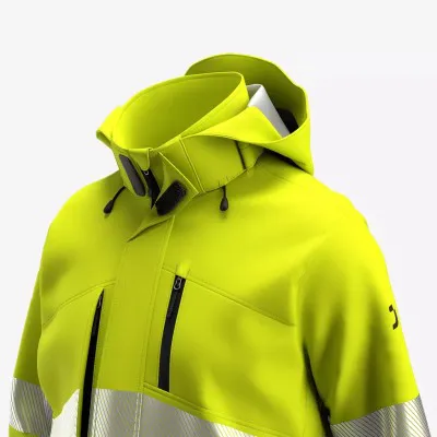 Jachetă softshell SCUTI HiVis pentru bărbați / Safety Jogger / Îmbrăcăminte HiVis și reflectorizantă