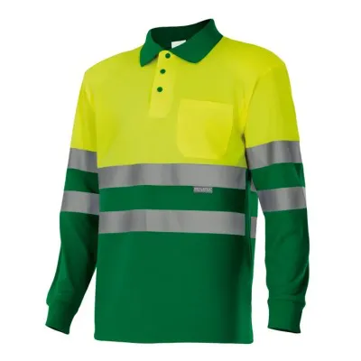 Tricou polo cu mânecă lungă, de înaltă vizibilitate, în două tonuri (4XL-5XL) / Velilla / Tricouri, bluze, cămăși
