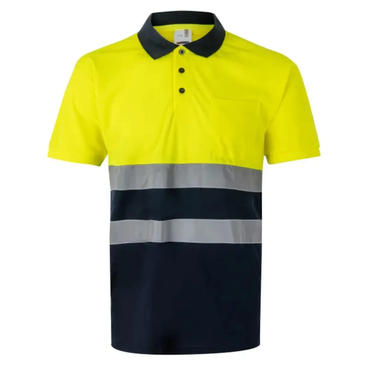 Tricou polo cu mânecă scurtă, de înaltă vizibilitate, în două tonuri / Velilla / Tricouri, bluze, cămăși