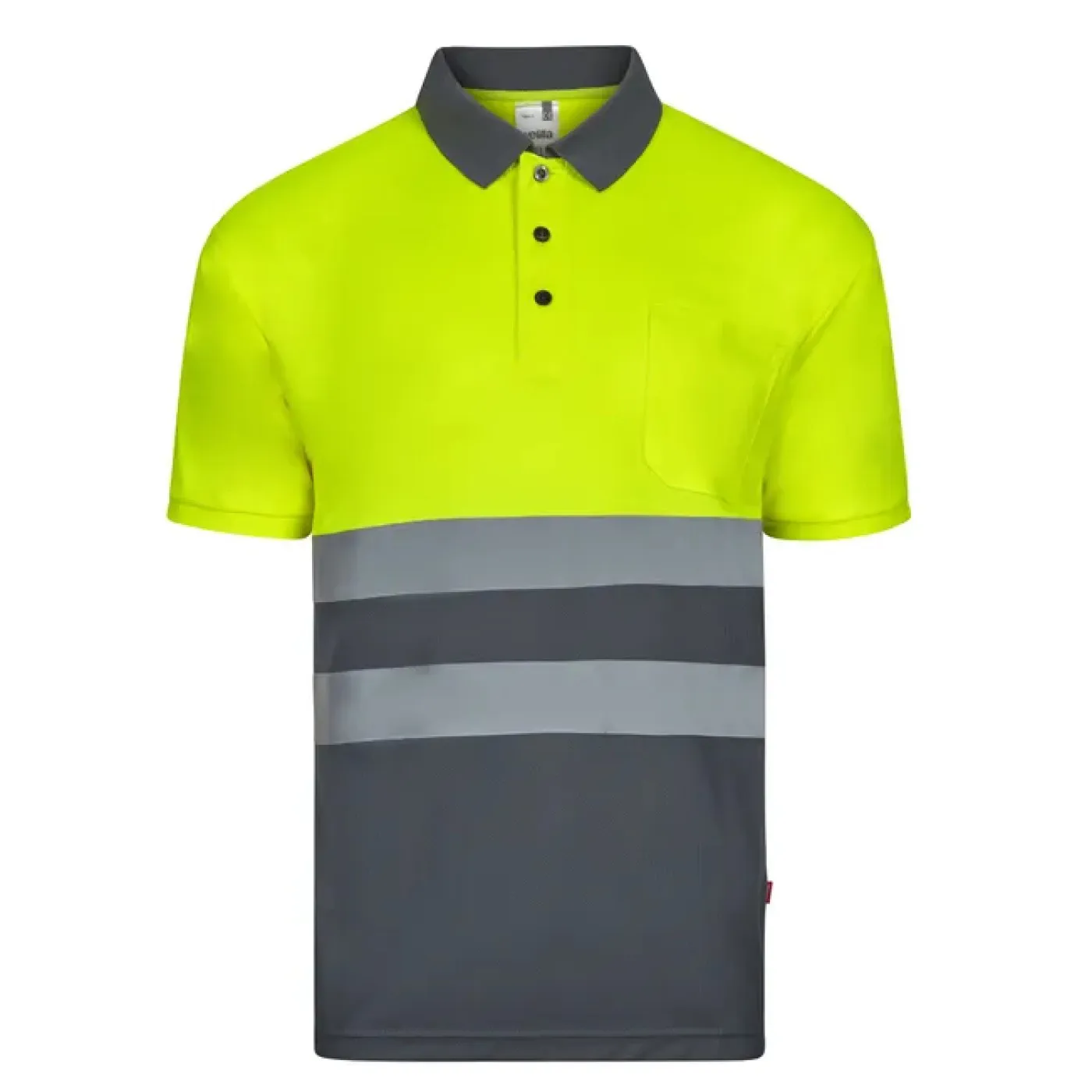 Tricou polo cu mânecă scurtă, de înaltă vizibilitate, în două tonuri / Velilla / Tricouri, bluze, cămăși