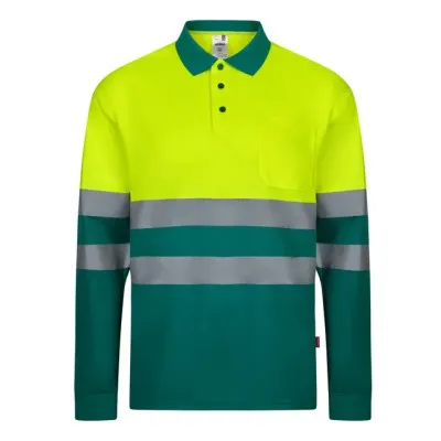 Tricou polo cu mânecă lungă, de înaltă vizibilitate, în două tonuri / Velilla / Tricouri, bluze, cămăși