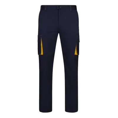 Pantaloni stretch, în două tonuri, cu buzunare multiple / Velilla / Pantaloni, salopete, colanți