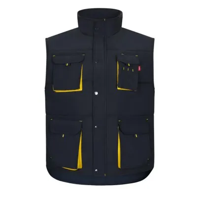Vestă căptușită, în două tonuri, cu buzunare multiple / Velilla / Veste de lucru și de semnalizare