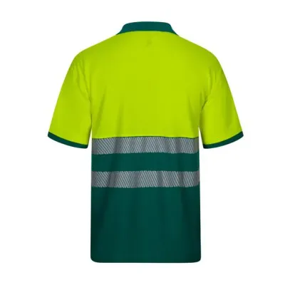 Tricou polo din bumbac, cu mânecă scurtă, de înaltă vizibilitate, în două tonuri / Velilla / Tricouri, bluze, cămăși