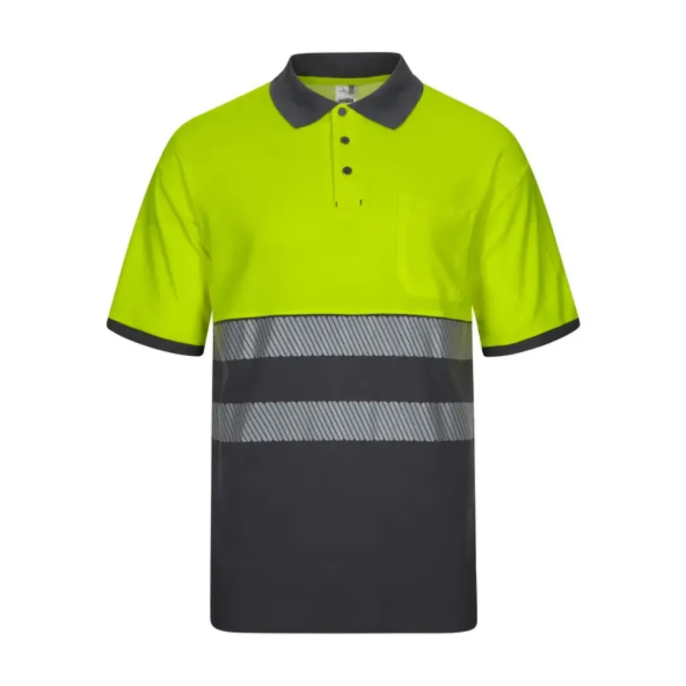 Tricou polo din bumbac, cu mânecă scurtă, de înaltă vizibilitate, în două tonuri / Velilla / Tricouri, bluze, cămăși