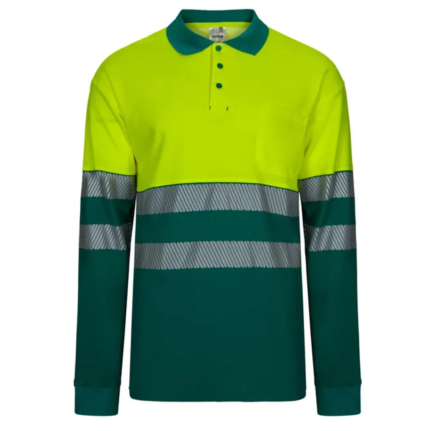 Tricou polo din polibumbac, cu mânecă lungă,  de înaltă vizibilitate, în două tonuri / Velilla / Tricouri, bluze, cămăși