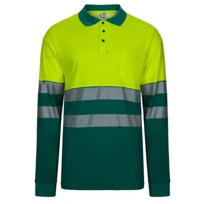 Tricou polo din polibumbac, cu mânecă lungă,  de înaltă vizibilitate, în două tonuri / Velilla / Tricouri, bluze, cămăși