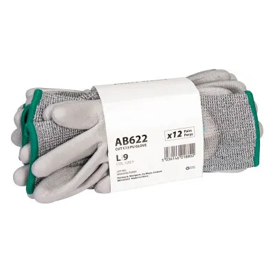AB622 - Mănuși anti-tăiere C13 PU Essential Multipack (12 perechi) / Portwest / Mănuși de protecție antităiere, antiînțepare