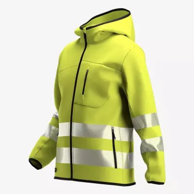 Hanorac SCUTI HiVis cu glugă și buzunare funcționale / Safety Jogger / Îmbrăcăminte HiVis și reflectorizantă