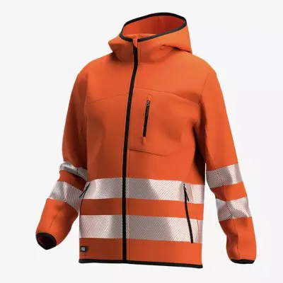 Hanorac SCUTI HiVis cu glugă și buzunare funcționale / Safety Jogger / Îmbrăcăminte HiVis și reflectorizantă