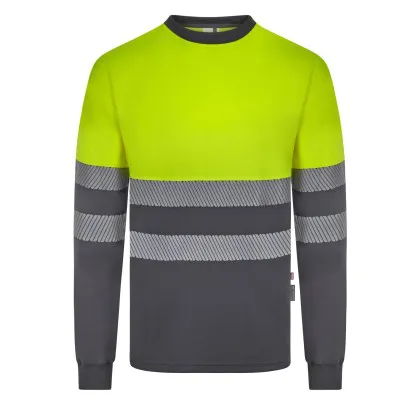 Tricou cu mânecă lungă, de înaltă vizibilitate, în două tonuri / Velilla / Îmbrăcăminte HiVis și reflectorizantă