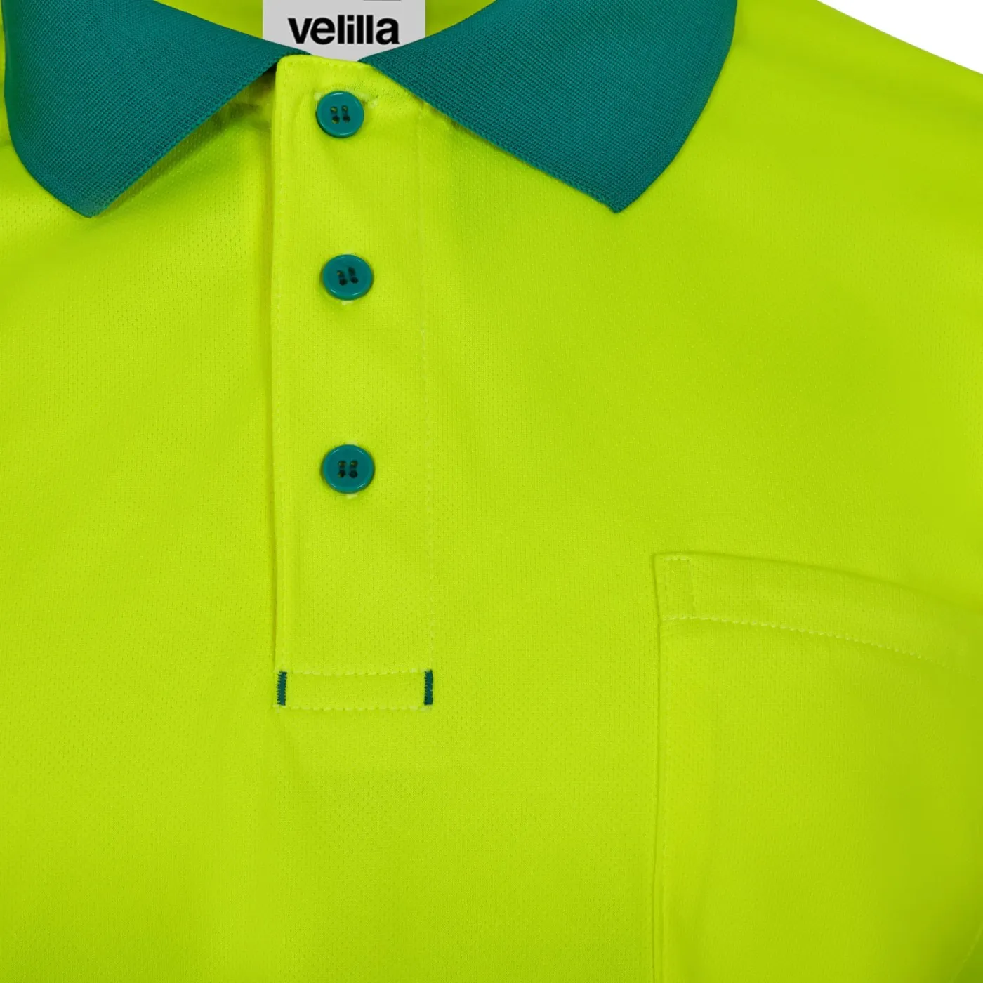 Tricou polo reflectorizant, cu mânecă lungă, de înaltă vizibilitate, în două tonuri, din poliester reciclat / Velilla / Îmbrăcăminte HiVis și reflectorizantă