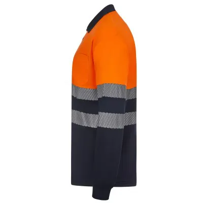 Tricou polo reflectorizant, cu mânecă lungă, de înaltă vizibilitate, în două tonuri, din poliester reciclat / Velilla / Îmbrăcăminte HiVis și reflectorizantă