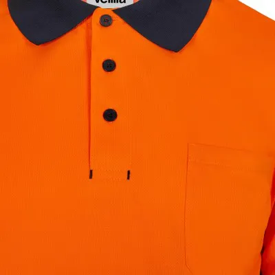 Tricou polo reflectorizant, cu mânecă lungă, de înaltă vizibilitate, în două tonuri, din poliester reciclat / Velilla / Îmbrăcăminte HiVis și reflectorizantă
