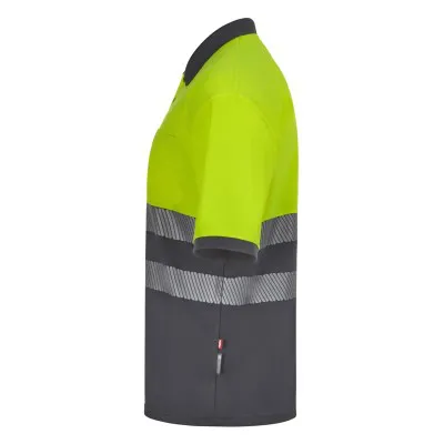 Tricou polo cu mânecă scurtă, de înaltă vizibilitate, în două tonuri, din poliester reciclat / Velilla / Îmbrăcăminte HiVis și reflectorizantă