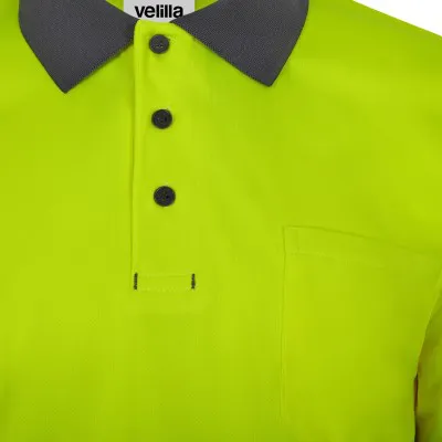 Tricou polo cu mânecă scurtă, de înaltă vizibilitate, în două tonuri, din poliester reciclat / Velilla / Îmbrăcăminte HiVis și reflectorizantă