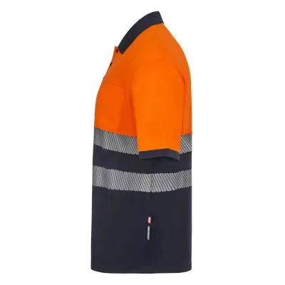 Tricou polo cu mânecă scurtă, de înaltă vizibilitate, în două tonuri, din poliester reciclat / Velilla / Îmbrăcăminte HiVis și reflectorizantă