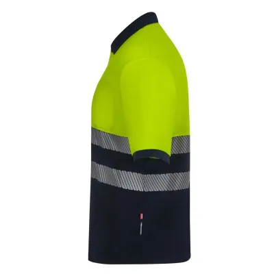 Tricou polo cu mânecă scurtă, de înaltă vizibilitate, în două tonuri, din poliester reciclat / Velilla / Îmbrăcăminte HiVis și reflectorizantă