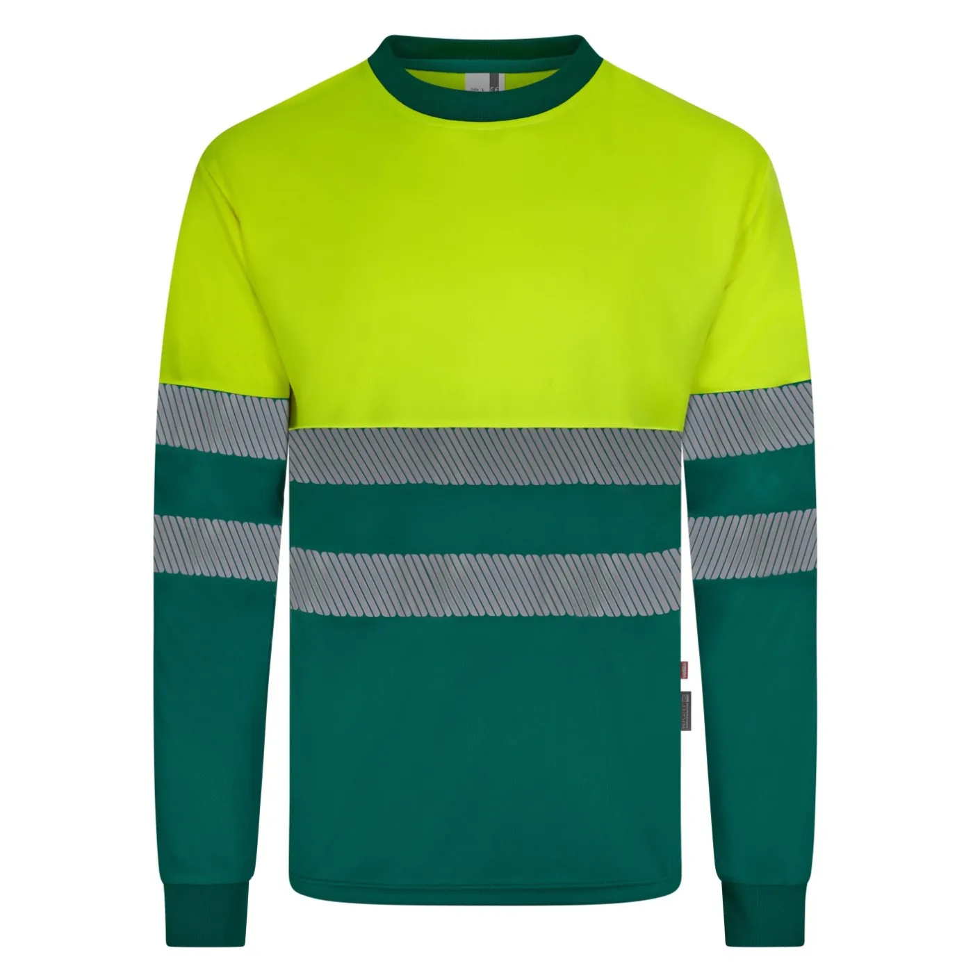 Tricou reflectorizant cu mânecă lungă, de înaltă vizibilitate, în două tonuri, din poliester reciclat / Velilla / Îmbrăcăminte HiVis și reflectorizantă