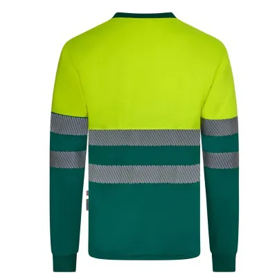 Tricou reflectorizant cu mânecă lungă, de înaltă vizibilitate, în două tonuri, din poliester reciclat / Velilla / Îmbrăcăminte HiVis și reflectorizantă