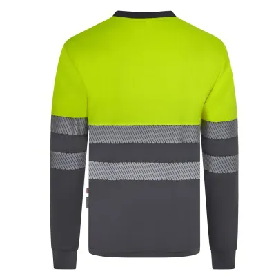 Tricou reflectorizant cu mânecă lungă, de înaltă vizibilitate, în două tonuri, din poliester reciclat / Velilla / Îmbrăcăminte HiVis și reflectorizantă