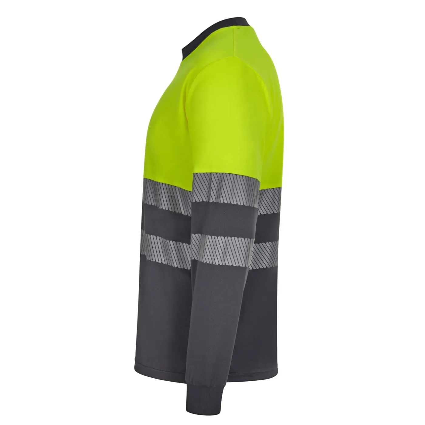 Tricou reflectorizant cu mânecă lungă, de înaltă vizibilitate, în două tonuri, din poliester reciclat / Velilla / Îmbrăcăminte HiVis și reflectorizantă