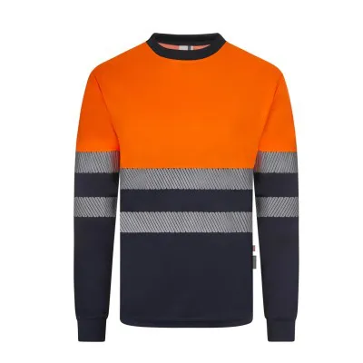 Tricou reflectorizant cu mânecă lungă, de înaltă vizibilitate, în două tonuri, din poliester reciclat / Velilla / Îmbrăcăminte HiVis și reflectorizantă