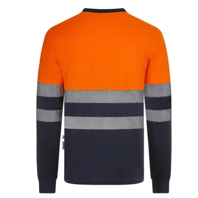 Tricou reflectorizant cu mânecă lungă, de înaltă vizibilitate, în două tonuri, din poliester reciclat / Velilla / Îmbrăcăminte HiVis și reflectorizantă