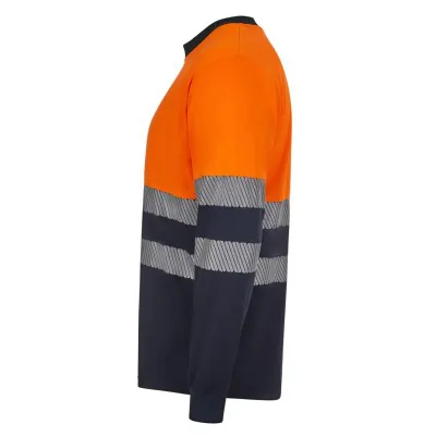 Tricou reflectorizant cu mânecă lungă, de înaltă vizibilitate, în două tonuri, din poliester reciclat / Velilla / Îmbrăcăminte HiVis și reflectorizantă