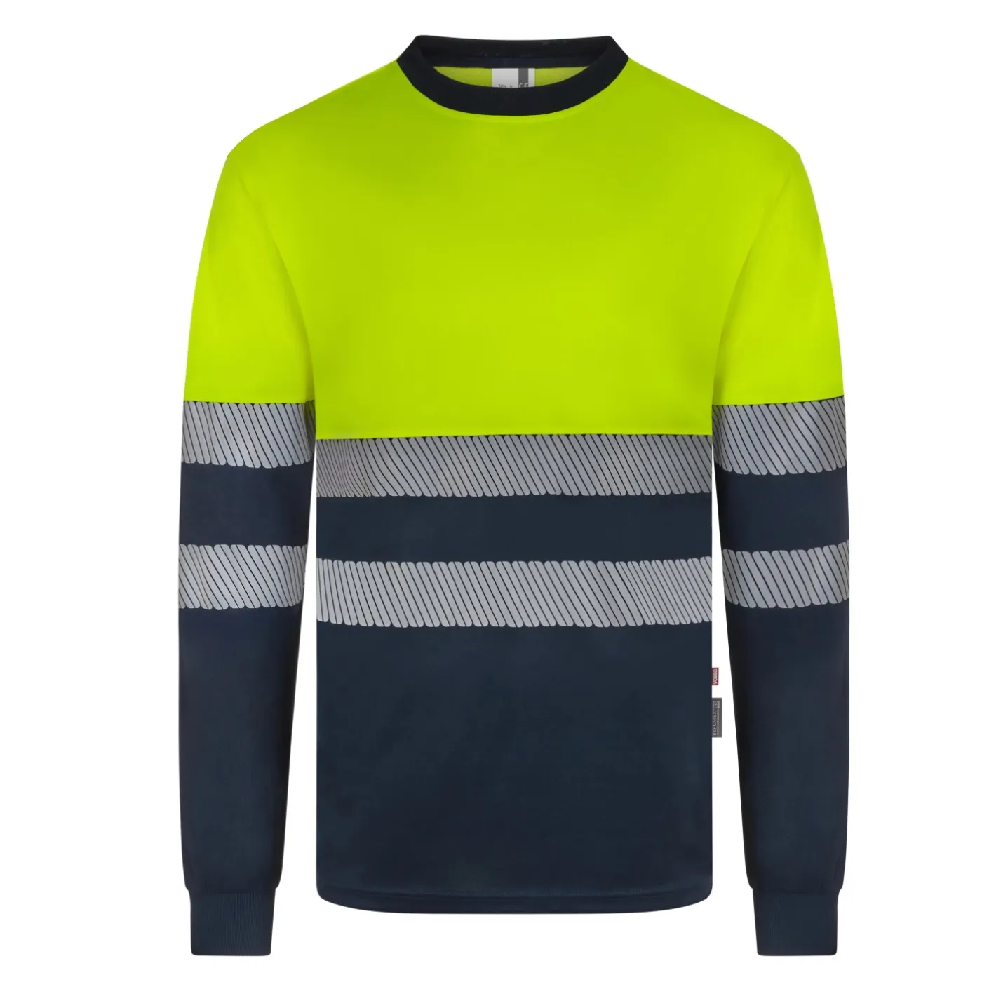 Tricou reflectorizant cu mânecă lungă, de înaltă vizibilitate, în două tonuri, din poliester reciclat / Velilla / Îmbrăcăminte HiVis și reflectorizantă