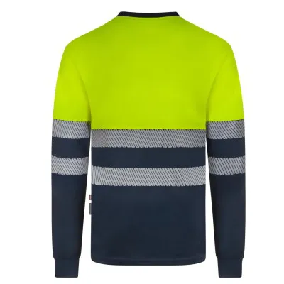 Tricou reflectorizant cu mânecă lungă, de înaltă vizibilitate, în două tonuri, din poliester reciclat / Velilla / Îmbrăcăminte HiVis și reflectorizantă