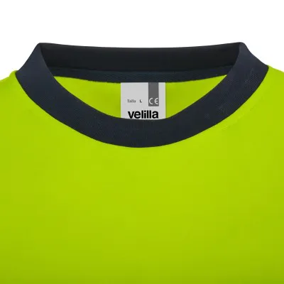 Tricou reflectorizant cu mânecă lungă, de înaltă vizibilitate, în două tonuri, din poliester reciclat / Velilla / Îmbrăcăminte HiVis și reflectorizantă