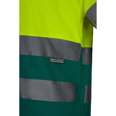 Tricou cu mânecă scurtă, reflectorizant, de înaltă vizibilitate, în două tonuri, din bumbac / Velilla / Îmbrăcăminte HiVis și reflectorizantă