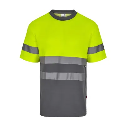 Tricou cu mânecă scurtă, reflectorizant, de înaltă vizibilitate, în două tonuri, din bumbac / Velilla / Îmbrăcăminte HiVis și reflectorizantă