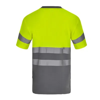 Tricou cu mânecă scurtă, reflectorizant, de înaltă vizibilitate, în două tonuri, din bumbac / Velilla / Îmbrăcăminte HiVis și reflectorizantă
