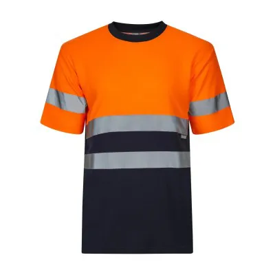 Tricou cu mânecă scurtă, reflectorizant, de înaltă vizibilitate, în două tonuri, din bumbac / Velilla / Îmbrăcăminte HiVis și reflectorizantă