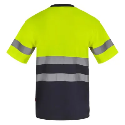Tricou cu mânecă scurtă, reflectorizant, de înaltă vizibilitate, în două tonuri, din bumbac / Velilla / Îmbrăcăminte HiVis și reflectorizantă