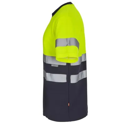 Tricou cu mânecă scurtă, reflectorizant, de înaltă vizibilitate, în două tonuri, din bumbac / Velilla / Îmbrăcăminte HiVis și reflectorizantă