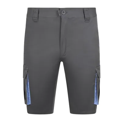 Pantaloni scurti stretch, cu buzunare multiple,  în două tonuri / Velilla / Pantaloni scurți de lucru