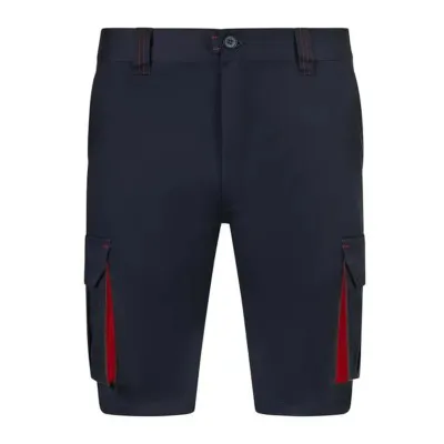 Pantaloni scurti stretch, cu buzunare multiple,  în două tonuri / Velilla / Pantaloni scurți de lucru