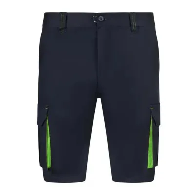 Pantaloni scurti stretch, cu buzunare multiple,  în două tonuri / Velilla / Pantaloni scurți de lucru