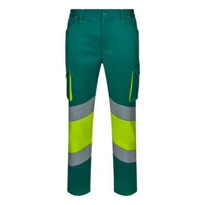 Pantaloni stretch de înaltă vizibilitate, în două tonuri, cu buzunare multiple / Velilla / Îmbrăcăminte HiVis și reflectorizantă